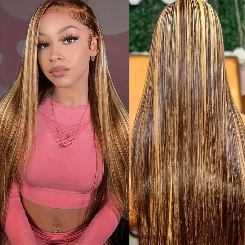 13x6 P4/27 Color HD Lace Front Wigs Pre Plucked HD Lace Frontal Wig Pre Bleach Knots Human Hair Wig