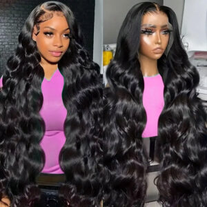 Velux13x6 HD Lace Front Wig Pre Plucked & Pre Bleach Glueless Wig Body Wave Human Hair Wig 180% Density