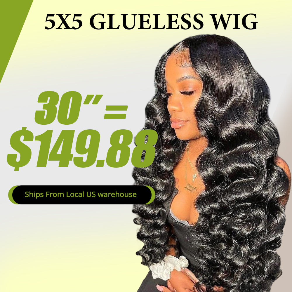 Ready To Wear Glueless Wigs 5x5 HD Lace Closure Wigs Pre Cut Bleached Knots (Shipped From US Warehouse)