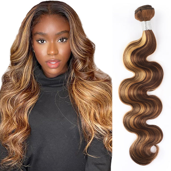 (Shipped From US Warehouse) Velux P4/27 Highlight Hair Brazilian Body Wave Human Hair 3 Bundles